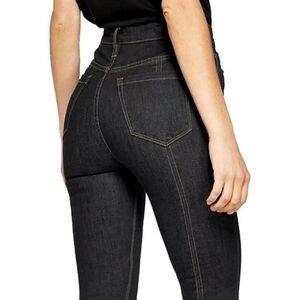 High Waist Button Dark Jean